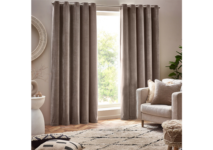 Heavy Chenille Eyelet, Greige - Ready Made Curtains - Image 7